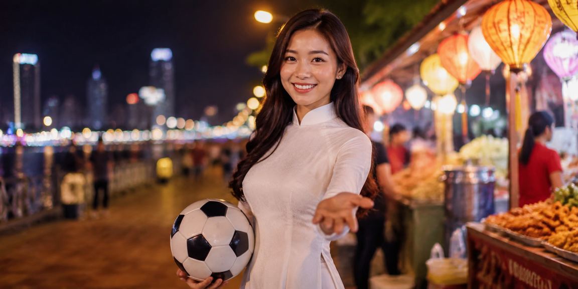 Người hâm mộ bóng đá tại Đà Nẵng mặc áo dài theo dõi trận đấu buổi tối